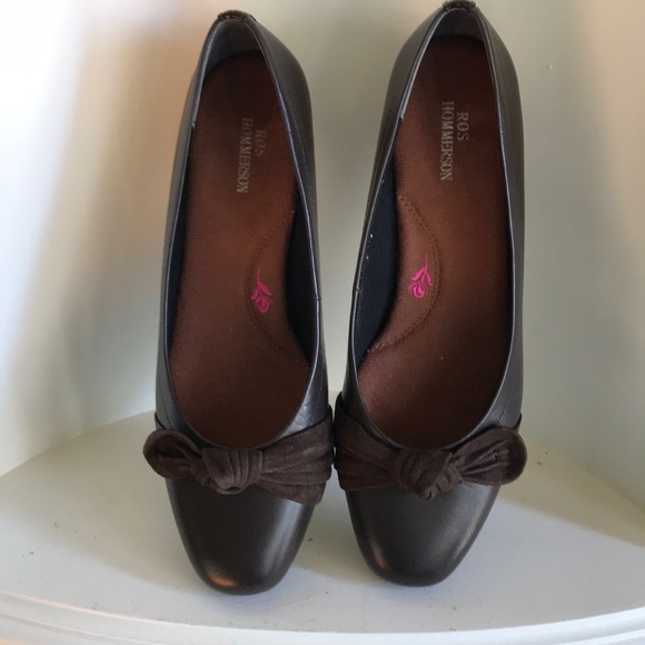 Ros Hommerson Shoes - Ross Hommerson NEW Brown Leather Low Heel 6.5 N